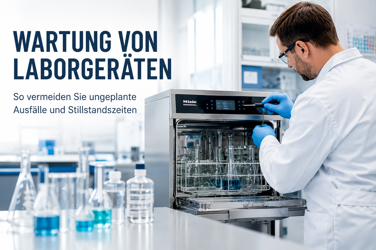 Wartung einer Laborspülmaschine im Labor zur Vermeidung von Ausfällen und Stillstandszeiten